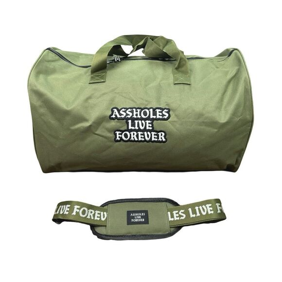 A**holes Live Forever Emotional Baggage Embroidered Duffle Bag 20” x 8” x 11.5” - Picture 1 of 6